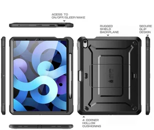 Supcase Etui z szybką Unicorn Beetle Pro do iPad Air 4 2020 Black - Etui do tabletów - miniaturka - grafika 3