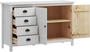 vidaXL Komoda Hill Range, biała, 130x40x80 cm, lite drewno sosnowe - Komody - miniaturka - grafika 3