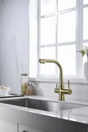 Baterie kuchenne - Blue Water Alabama Bateria kuchenna wysoka z podłączeniem do wody filtrowanej mosiądz antyczny 5901730615623 - miniaturka - grafika 1