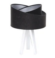 Lampy stojące - ImoLight Lampka stołowa mini-trójnóg biały Awena Czarno-srebrna 060s-008w - miniaturka - grafika 1