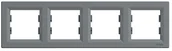 Klawisze i ramki - Schneider Electric Ramka poczwórna Asfora pozioma stal EPH5801462 - miniaturka - grafika 1