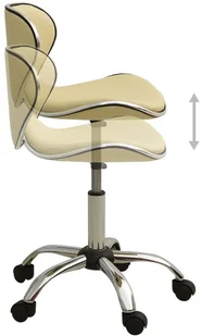 Fotel biurowy, krzesło biurowe VidaXL Taboret kosmetyczny, kremowy, sztuczna skóra 323677 VidaXL - Fotele i krzesła biurowe - miniaturka - grafika 3