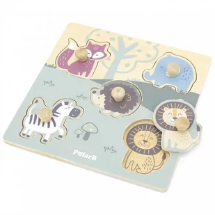 VIGA Toys PolarB Drewniane Puzzle Zwierzęta z Pinezkami - Puzzle - miniaturka - grafika 2