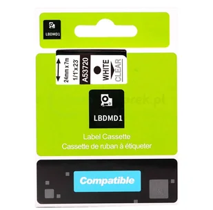 Dymo strefadrukarek.pl Taśma D1 53720 24mm x 7m przeźroczysta biały nadruk - zamiennik | OSZCZĘDZAJ DO 80% - ZADZWOŃ! 730811399 PROMOCJA! D1-53720 - Etykiety do drukarek - miniaturka - grafika 4