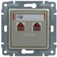 Gniazdka elektryczne - KOS Elektro System Vena satyna gniazdo komputerowo-telefoniczne kos_515069 - miniaturka - grafika 1