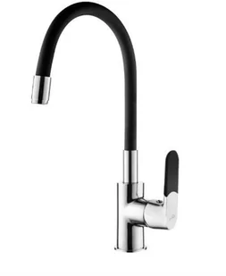 Invena Joga bateria kuchenna z elastyczną wylewką chrom/czarny mat BZ-32-L04 - Baterie kuchenne - miniaturka - grafika 2