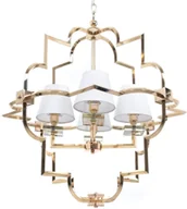 Lampy sufitowe - Lumina Deco Deco LAMPA WISZĄCA NOWOCZESNA BIAŁO-ZŁOTA BALTIMORE W4 LDP 8020-4 (GD+WT) - miniaturka - grafika 1