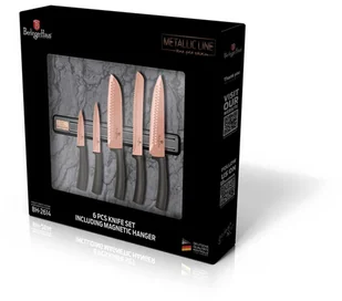Berlingerhaus Zestaw 5 noży kuchennych z listwą bh-2614 rose gold BH-2614 Kinghoff - Noże kuchenne - miniaturka - grafika 4