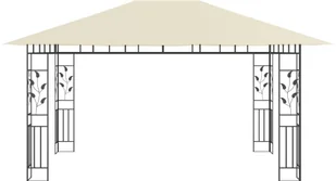 vidaXL Altana ogrodowa z moskitierą, 4x3x2,73 m, kremowa, 180 g/m - Altany ogrodowe - miniaturka - grafika 3