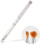 Akcesoria do paznokci - SILCARE Pędzelek do ombre z kryształkami wachlarz *White - miniaturka - grafika 1