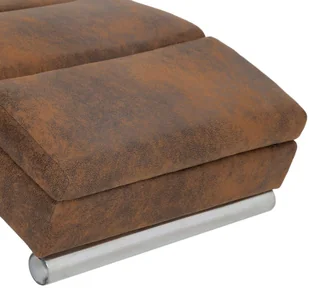 vidaXL Szezlong, brązowy, sztuczna skóra zamszowa - Szezlongi - miniaturka - grafika 6