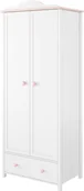 Szafy i szafki dla dzieci - Szafa Ubraniowa Biała dla Dziecka 2-drzwiowa Luna - miniaturka - grafika 1