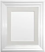 Ramki na zdjęcia - NA FRAMES BY POST FRAMES BY POST Firenza Biała ramka zdjęcia z jasnoszarym mocowaniem, plastikowe szkło, 25 x 25 cm, rozmiar zdjęcia 20 x 20 cm FIRENZAWHT-LIGHTGREYMOUNT101088 - miniaturka - grafika 1