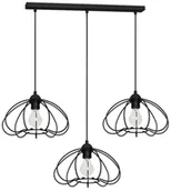 Lampy sufitowe - Solar Decoland Żyrandol na drutu 3xE27/60W/230V czarny - miniaturka - grafika 1