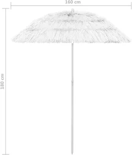 VidaXL Parasol plażowy, biały, 180 cm 314700 VidaXL - Parasole ogrodowe - miniaturka - grafika 8