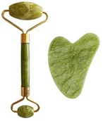 Rollery do masażu - WEBHIDDENBRAND Masażwalec i talerz Guasha green xiuyan jadeite Xiuyan Jade Roller & Gua Sha Set)LightGreen Xiuy - miniaturka - grafika 1