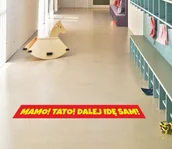 Systemy ekspozycyjne i znaki informacyjne - Naklejka na podłogę DALEJ IDĘ SAM 100x10cm ZP039 - miniaturka - grafika 1