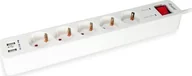 Listwy zasilające - Equip Listwa zasilająca przeciwprzepięciowa 5 gniazd 1.5m biały 245554 245554 - miniaturka - grafika 1