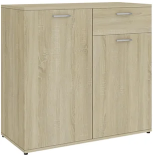 vidaXL Szafka, dąb sonoma, 80x36x75 cm, płyta wiórowa - Komody - miniaturka - grafika 2