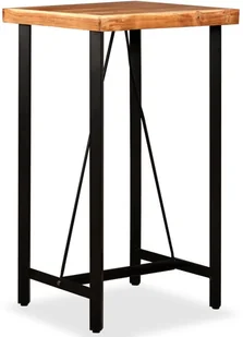 vidaXL Zestaw mebli barowych z litego drewna sheesham i skóry, 3 szt. - Stoły z krzesłami - miniaturka - grafika 3