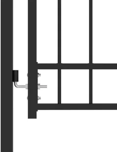 vidaXL Lumarko Furtka ogrodzeniowa z grotami, stalowa, 100x100 cm, czarna! 146398 - Akcesoria do ogrodzeń - miniaturka - grafika 3