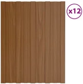 Pokrycia dachowe - shumee Panele dachowe 12 szt. stal galwanizowana brązowe 60x45 cm - miniaturka - grafika 1