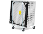 Stoły - AJ Produkty 8 stołów składanych + wózek, 860x860 mm - miniaturka - grafika 1