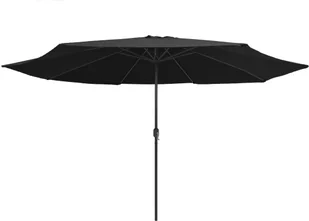vidaXL Parasol ogrodowy na metalowym słupku 400 cm czarny  47384 - Parasole ogrodowe - miniaturka - grafika 4