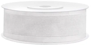 Tasiemka szyfonowa, biała, 25 mm / 25 m, 1 szt. TSZB25-008 - Gadżety dla niej i dla niego - miniaturka - grafika 2