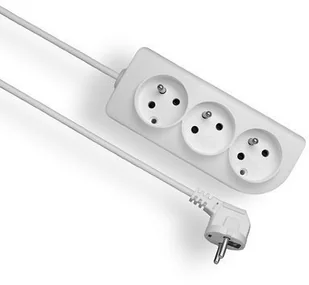 Elgotech Przedłużacz 3 gniazdowy z uziemieniem 3x1 2m Biały PSN-302 - Przedłużacze i rozgałęźniki - miniaturka - grafika 2