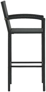 vidaXL 5-cz zestaw mebli barowych z podłokietnikami czarny rattan PE 3064811 - Pozostałe meble ogrodowe - miniaturka - grafika 15