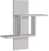 Półki na dokumenty - Homitis Homitis Półka ścienna, Mill, dekoracja drewniana, biała, 20 x 64 x 70 cm - miniaturka - grafika 1