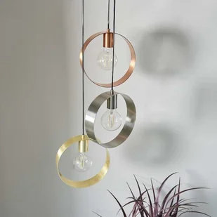 Endon Modernistyczna LAMPA wisząca HOOP 81922 Endon metalowa OPRAWA okrągły ZWIS kaskada pierścienie rings złota chrom miedź 81922 - Lampy sufitowe - miniaturka - grafika 3