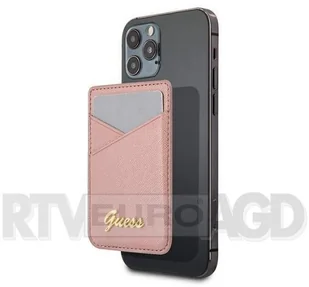 Guess Wallet Card Slot GUWMSSASLPI MagSafe Saffiano różowy GUWMSSASLPI - Etui i futerały do telefonów - miniaturka - grafika 2