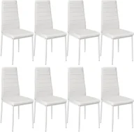Krzesła - tectake 8 krzesła do jadalni, sztuczna skóra - biały 404120 - miniaturka - grafika 1