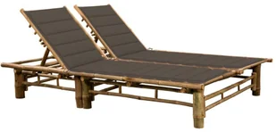 vidaXL 2-osobowy leżak z poduszkami bambusowy 3063953 - Leżaki ogrodowe - miniaturka - grafika 2