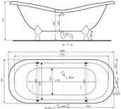 Wanny - Sanitplast Cleopatra 188x78 cm mosiądz patynowanyxbiała WR-05-05BR - miniaturka - grafika 1
