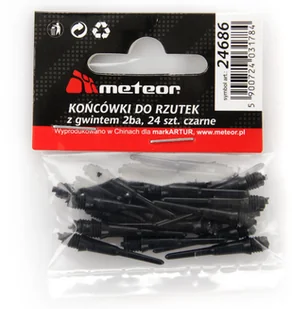 Meteor Meteor, Końcówki do darta, czarny, 24 szt. - Dart - miniaturka - grafika 3