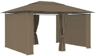 vidaXL Namiot ogrodowy z zasłonami, 4 x 3 m, taupe, 180 g/m 312232 - Pawilony ogrodowe - miniaturka - grafika 5
