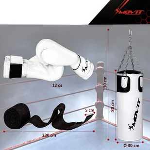 MOVIT WOREK BOKSERSKI 25KG + RĘKAWICE BOKSERSKIE ZESTAW 20040910 - Worki treningowe - miniaturka - grafika 9