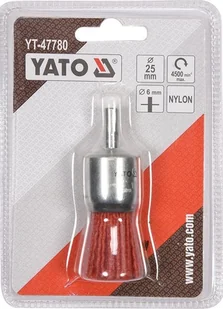 YATO SZCZOTKA CZOŁOWA Z TRZPIENIEM 25MM NYLON NA WIERTARKĘ YT-47780 - Frezy - miniaturka - grafika 3
