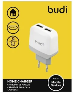 BUDI Budi Ładowarka sieciowa w kompaktowej obudowie 12W 2x USB biały BD940E - Ładowarki do telefonów - miniaturka - grafika 2