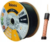 Akcesoria TV-SAT - Televes Kabel Czarny Zewnętrzny RG6 Pełnomiedziany - miniaturka - grafika 1