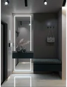 Lustra - Łukasz Ochwat Alfaram Lustro prostokątne piaskowane z podświetleniem MERY LED III w dwóch częściach, Lustro prostokątne : 60x180 - miniaturka - grafika 1