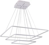 Lampy sufitowe - Mdeco LAMPA wisząca MDECO SLIM/000016/3000/W kwadratowa OPRAWA metalowa LED 116W 3000K zwis ramki białe - miniaturka - grafika 1