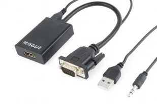 Gembird Konwerter VGA do HDMI 15 cm czarny A-VGA-HDMI-01 - Złącza, przejściówki, adaptery - miniaturka - grafika 2