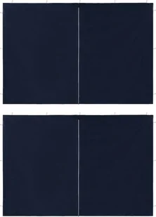 vidaXL Ścianki boczne do namiotu, 2 szt., z suwakiem, PE, niebieskie - Pawilony ogrodowe - miniaturka - grafika 6