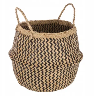 Atmosphera Kosz dekoracyjny z wikliny i trawy morskiej czarny 35 x 30 cm B079VM4377 - Kosze wiklinowe Atmosphera Kosz dekoracyjny z wikliny i trawy morskiej czarny 35 x 30 cm B079VM4377 - Kosze wiklinowe - miniaturka - grafika 2