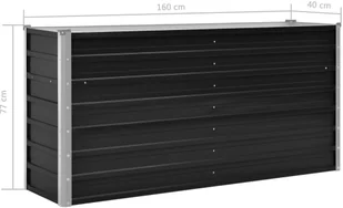 vidaXL Donica ogrodowa, antracytowa, 160x40x77 cm, galwanizowana stal - Donice - miniaturka - grafika 7