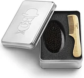 Kosmetyki i akcesoria do pielęgnacji brody - Bravehead Bravehead Barber set szczotka z dzika + grzebień do brody 1940 - miniaturka - grafika 1